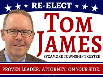 Picture of Re-Elect Tom James sign